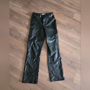 ABERCROMBIE faux Black Leather Women Pants